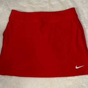 Nike Red Athletic Golf Mini Skirt with White Swoosh